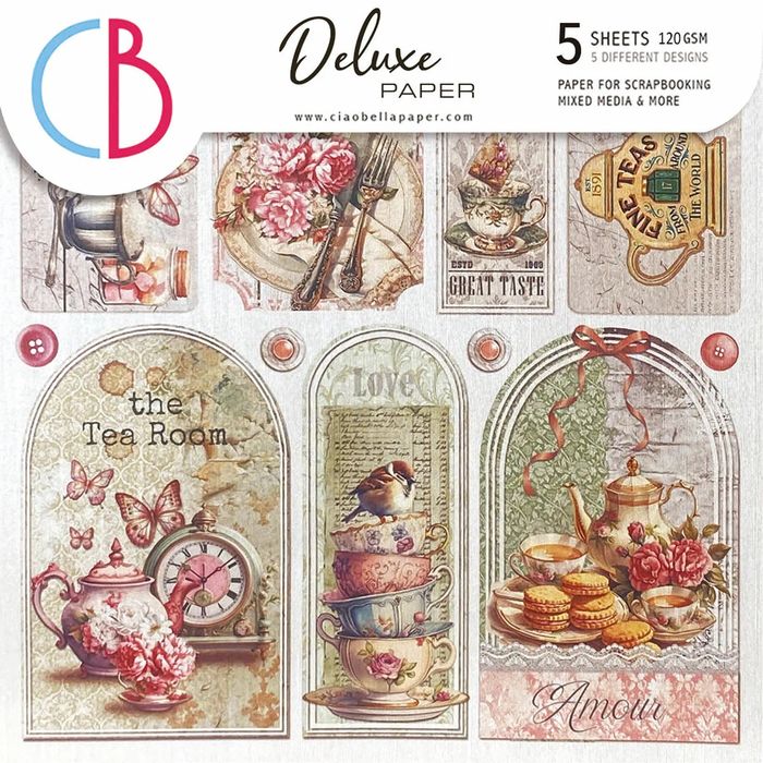 Ciao Bella Deluxe Timeless Moments Paper Silver 6"x 6" 5/Pkg