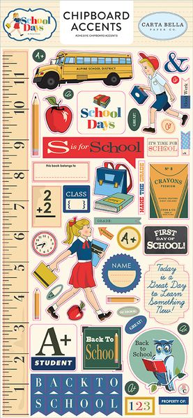 Carta Bella School Days Chipboard Accents