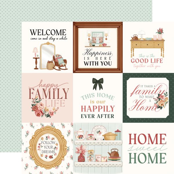Echo Park Feels Like Home: 4x4 Journaling Cards