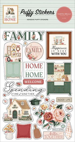 Echo Park Feels Like Home Puffy Stickers