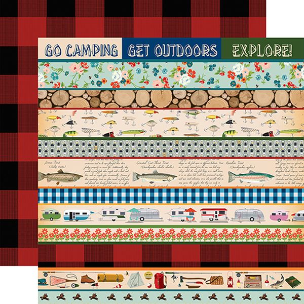 Gone Camping Border Strips DS Paper (1 Sheet)