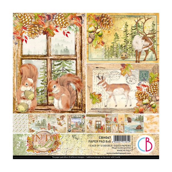 36 Ciao Bella Into The Wild Paper Pad 8"x8", 12 sheets/pkg.