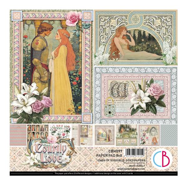 Ciao Bella Courtly Love 8"x8" Pad, 12 sheets/pkg