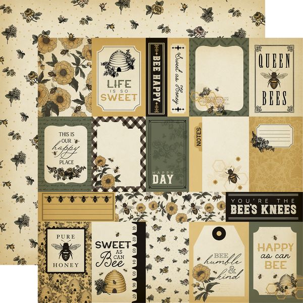 Carta Bella Honey Bee: Honey Journaling Cards 12x12 DS Patterned Paper