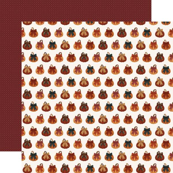 Carta Bella Here Comes Autumn: Tied In A Bow Pumpkins 12x12 DS Paper (1 Sheet)