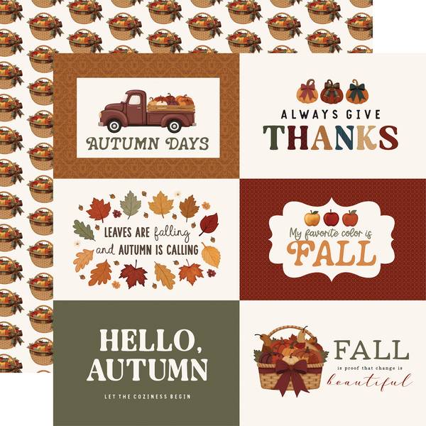 Carta Bella Here Comes Autumn: 6x4 Journaling Cards 12x12 DS Paper (1 Sheet)