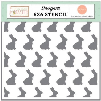 Carta Bella Here Comes Easter - Bunny Love 6X6 Stencil