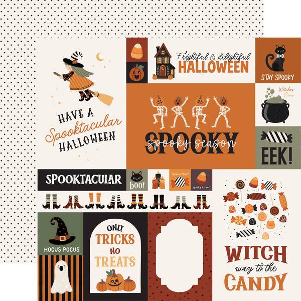 Carta Bella Handmade Halloween: Multi Journaling Cards 12x12 DS Paper (1 Sheet)