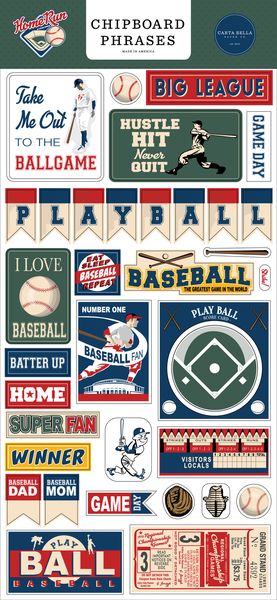 Carta Bella Echo Park Home Run 6x13 Chipboard Phrases