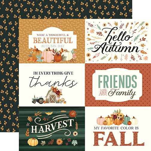 Carta Bella Harvest Double-Sided Cardstock 12"X12"-6X4 Journaling Cards