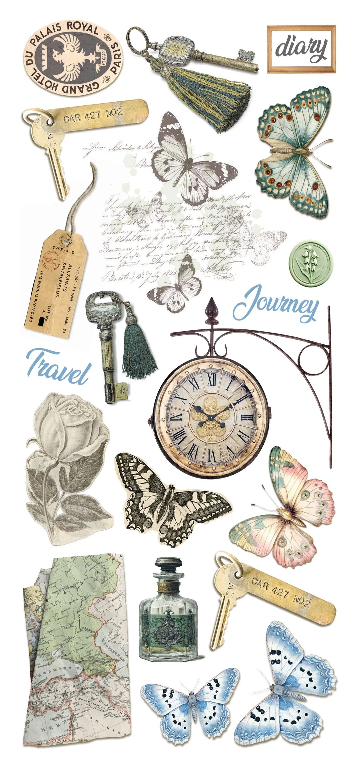 Ciao Bella Eastern Journey Art Stickers Transparent Adhesive Sheets 5/Pkg