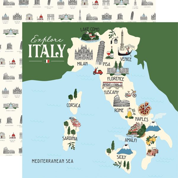 Carta Bella Italy: Map Of Italy DS Paper (1 Sheet)