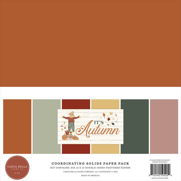 Carta Bella It's Autumn Solids Kit: 12x12 DS Coordinating Solid Paper