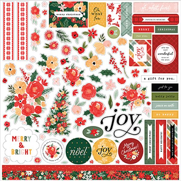 Joyful Christmas Flora Element Sticker