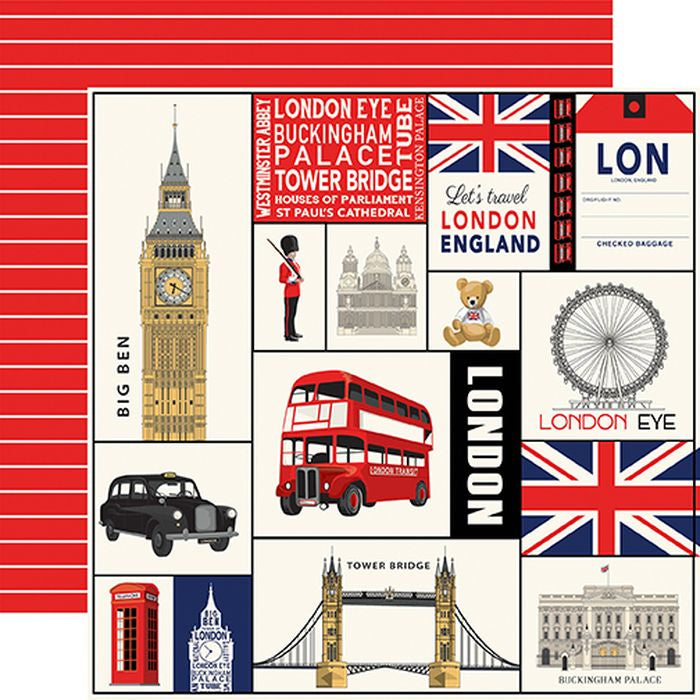 Carta Bella - London London Journaling Cards 12x12 DS Patterned Paper (1 Sheet)
