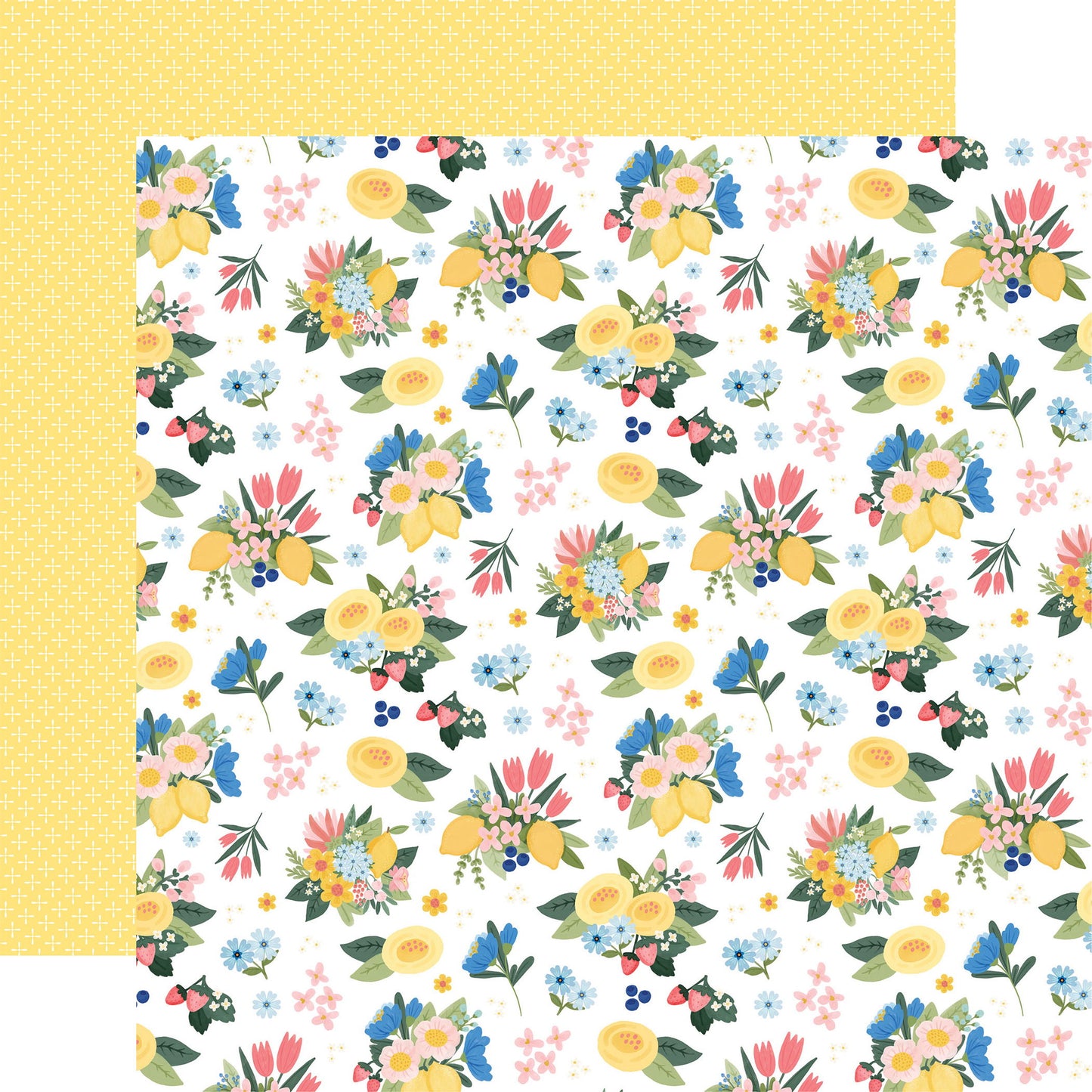 Carta Bella Lemonade: Sunshine Floral 12x12 Patterned Paper