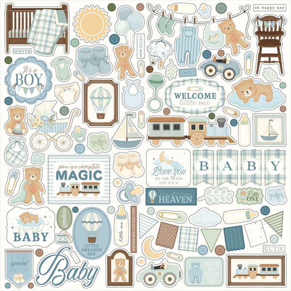 Carta Bella Little Lullabies: Baby Boy Element Sticker