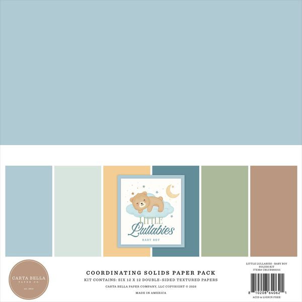 Carta Bella Little Lullabies: Baby Boy Solids Kit