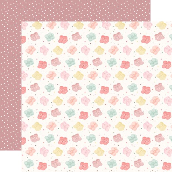 Carta Bella Little Lullabies: Baby Girl: Little Dreamer Shoes 12x12 Patterned Paper