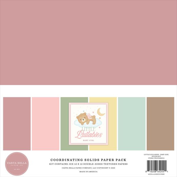 Carta Bella Little Lullabies: Baby Girl Solids Kit