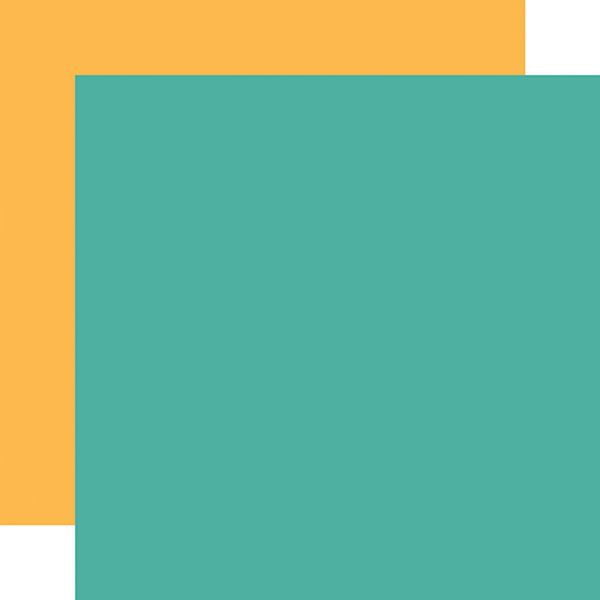 Carta Bella Merchantile: Teal / Yellow 12x12 Coordinating Solid DS Paper