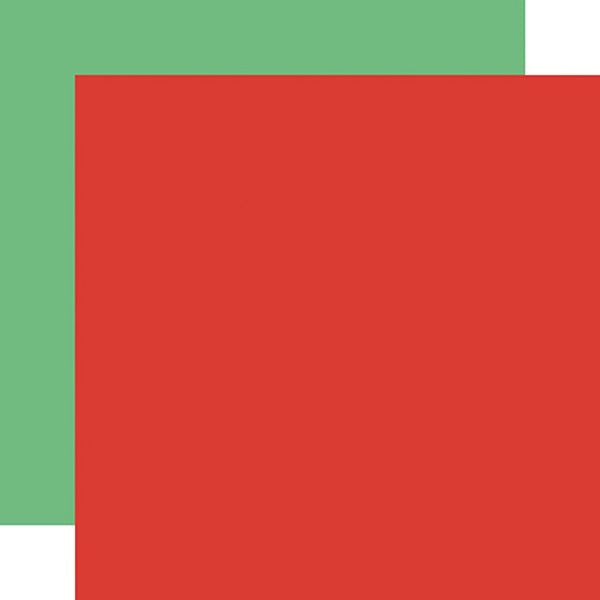 Merry Christmas Red / Lt. Green Coordinating Solid DS Paper (1 Sheet)