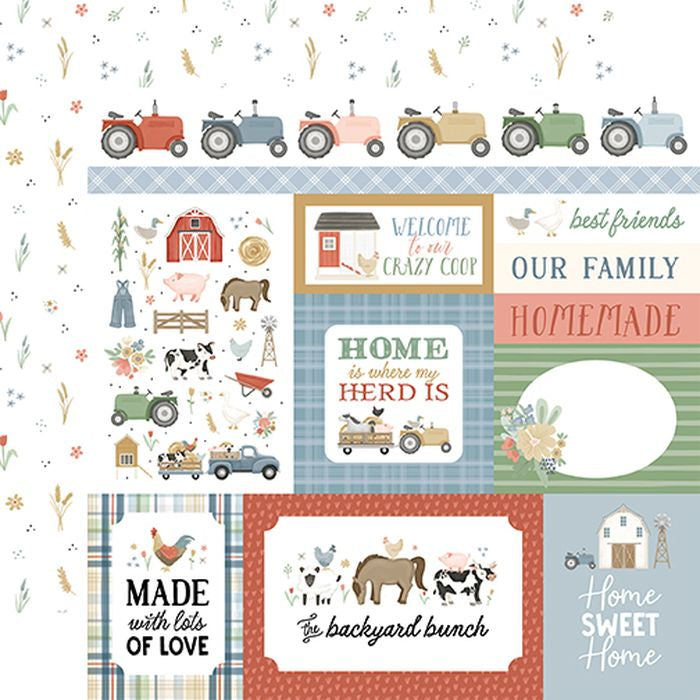 Carta Bella On The Farm Multi Journaling Cards 12x12 DS Patterned Paper (1 Sheet)