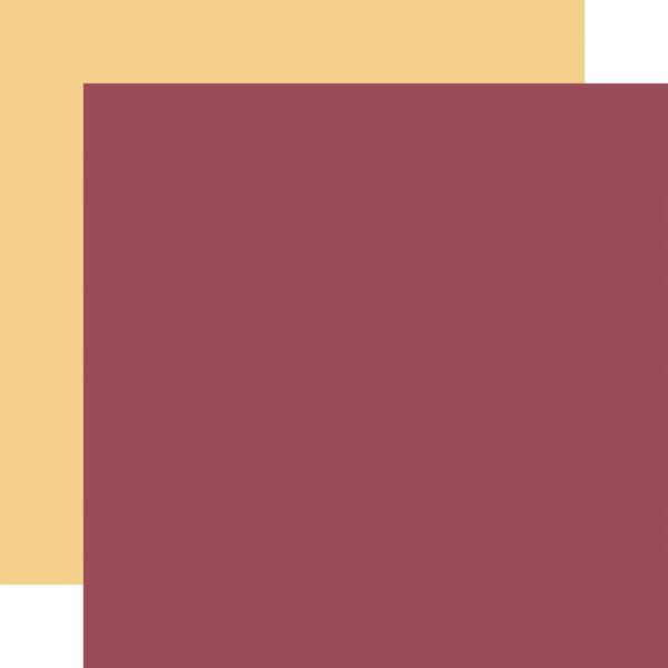 Carta Bella Pressed Floral: Burgundy / Yellow 12x12 Coordinating Solid DS Paper