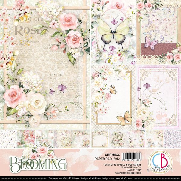 Ciao Bella Blooming 12"x12" Paper Pad, 12 sheets/pkg.