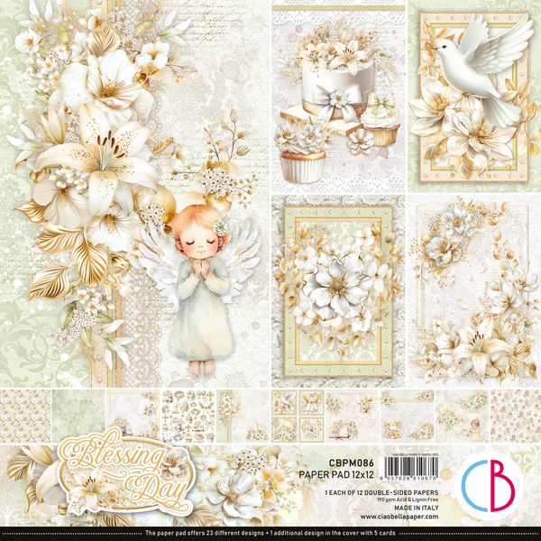 Ciao Bella: Blessing Day Paper Pad 12"x12" 12/Pkg