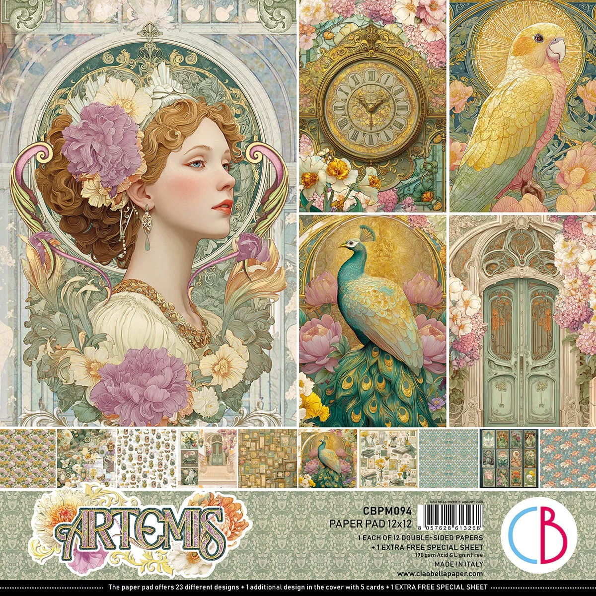 Ciao Bella Artemis Paper Pad 12"x12" 12/Pkg