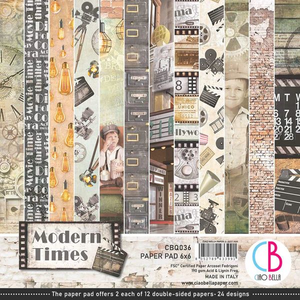 37 Ciao Bella Modern Times Paper Pad 6"x6" 24/Pkg