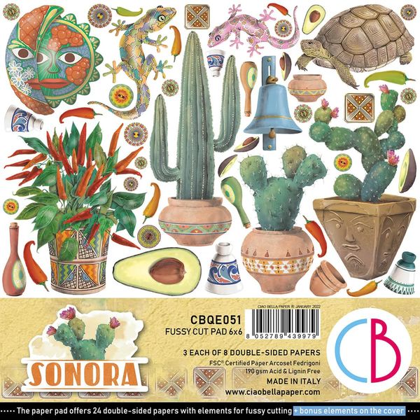 Ciao Bella Sonora 6"x6" Fussy Cut Pad, 24 sheets/pkg.