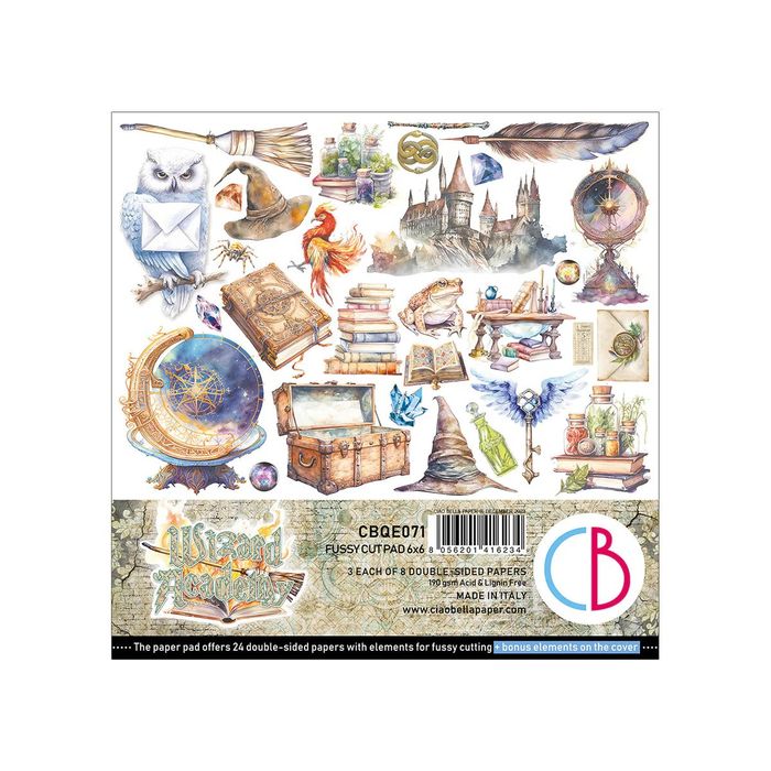 Ciao Bella Wizard Academy Fussy Cut Pad 6"x6" 24/Pkg