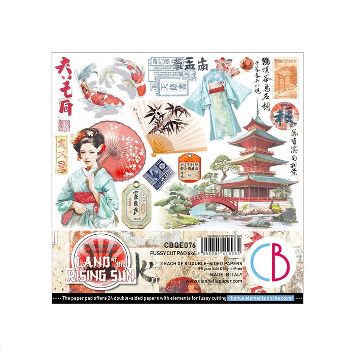 Ciao Bella Land Of The Rising Sun Fussy Cut Pad 6"x6" 24/Pkg