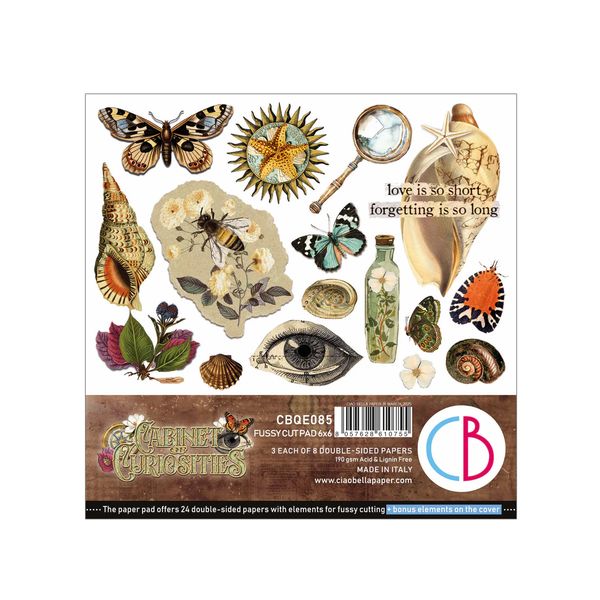 Ciao Bella Cabinet Of Curiosities Fussy Cut Pad 6"x6" 24/Pkg