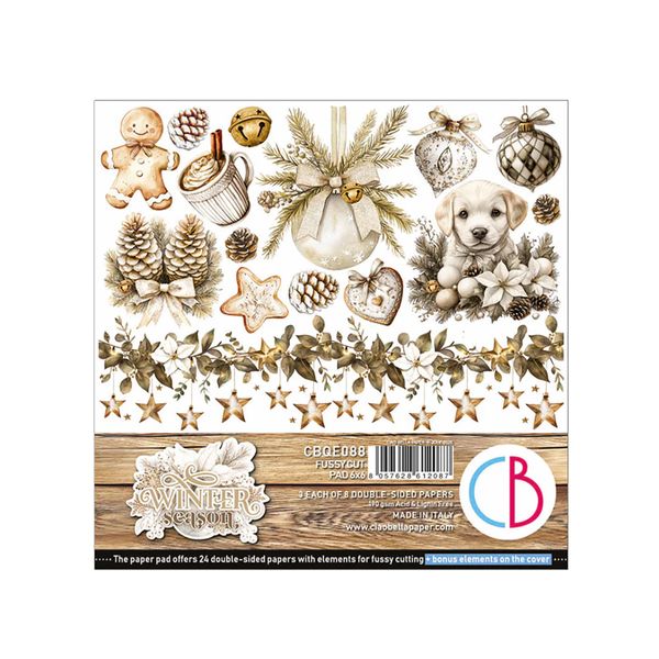 Ciao Bella Winter Season 6"x6" Fussy Cut Pad, 24 sheets/pkg.