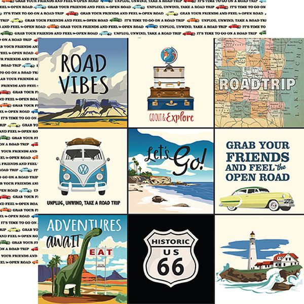 Road Trip 4x4 Journaling card