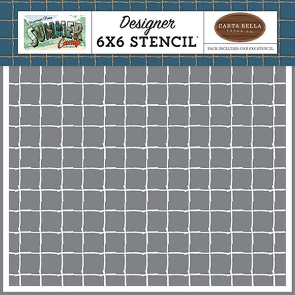 Summer Camp Stick Grid Stencil