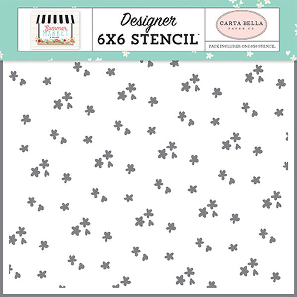 Carta Bella Summertime Flowers 6x6 Stencil