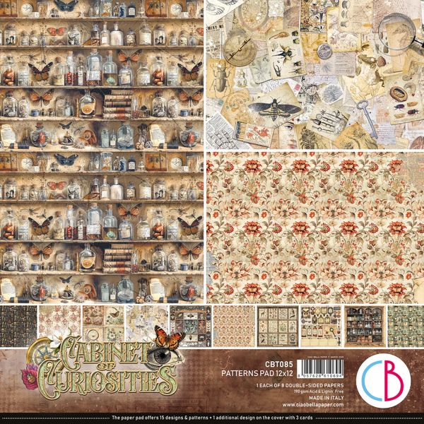 Ciao Bella Cabinet Of Curiosities Patterns Pad 12"x12" 8/Pkg