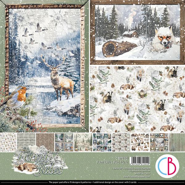 Ciao Bella Forest Tales Patterns 12"x12" Pad, 8 sheets/pkg.