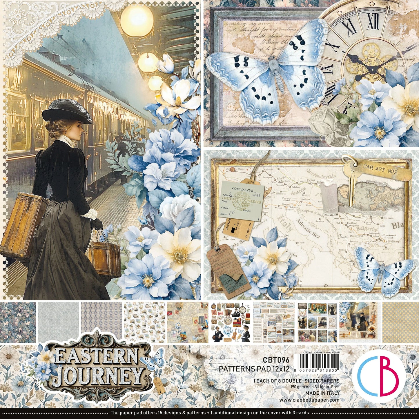 Ciao Bella Eastern Journey Patterns Pad 12"x12" 8/Pkg