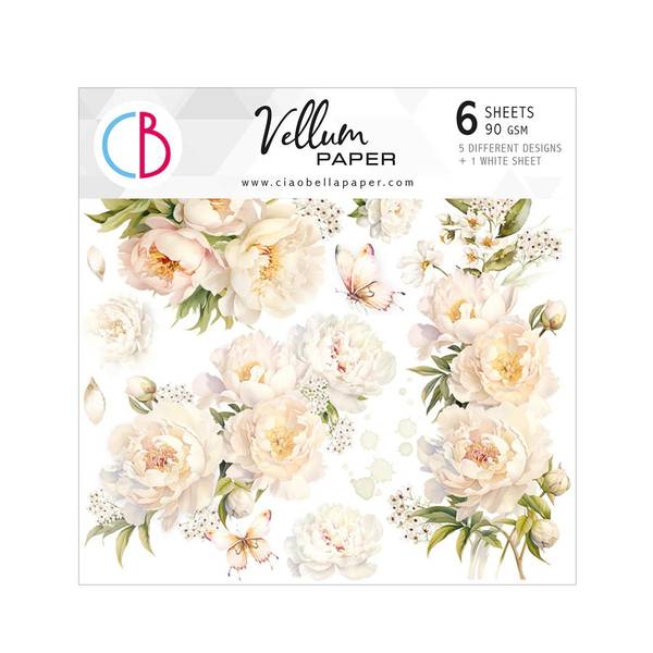 Ciao Bella Vellum Always & Forever 6"x6" Fussy Cuts, 6 sheets/pkg