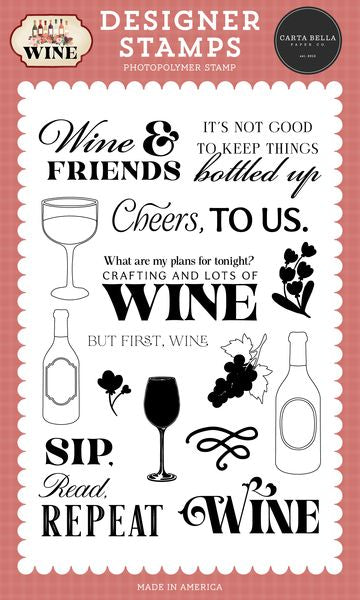 Carta Bella Wine Wine And Friends Stamp Set