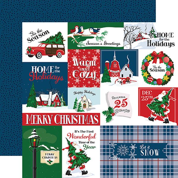 Echo Park White Christmas Multi Journaling CarDS Paper (1 Sheet)