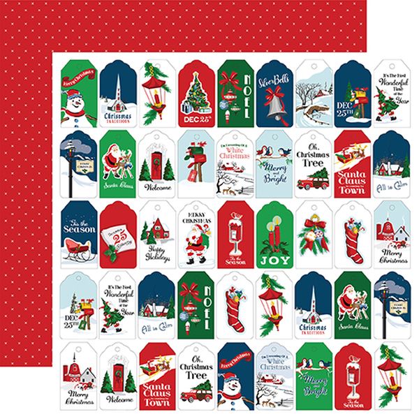 Echo Park White Christmas Present Tags Paper