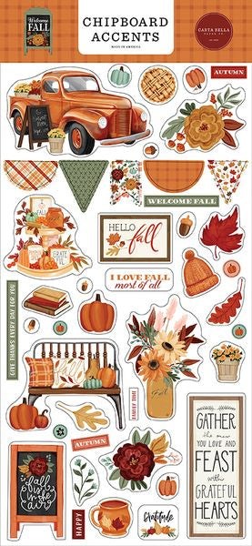 Carta Bella Welcome Fall Chipboard Accents