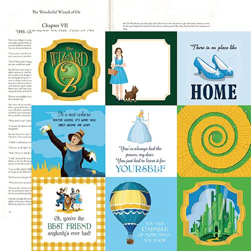 Carta Bella Wizard of Oz 4X4 Journaling Cards DS Paper (1 Sheet)