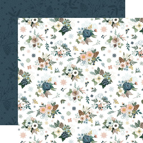 Carta Bella Winter Wonderland: Swirl Floral 12x12 Patterned Paper